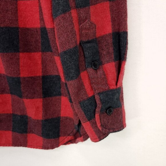 Madewell Flannel Shirt Button Up Red Buffalo Plaid Long Sleeve Size Small Boxy - Picture 8 of 13